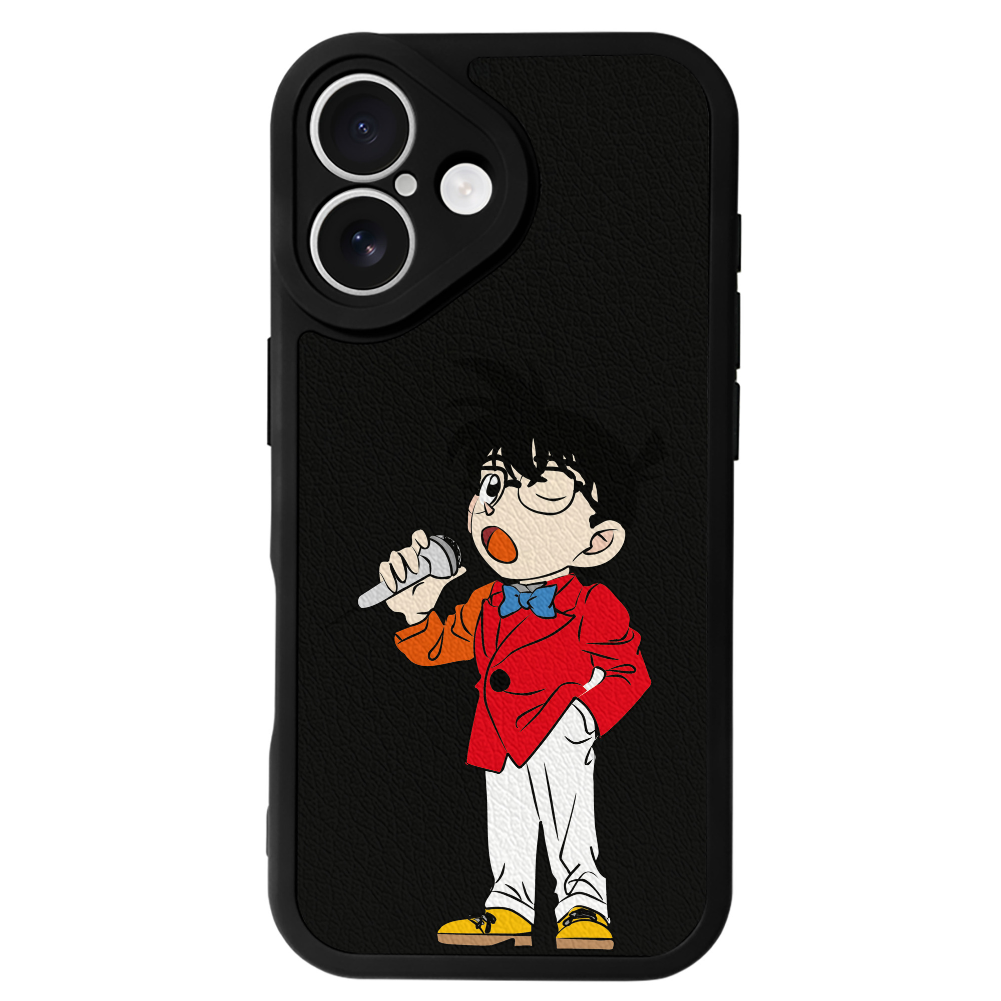 （画像用） 名探偵コナン 江戸川 コナン Detective Conan Conan Edogawa 【iPhone 16シリーズ対応】シリコンスマホケース（レザー調） 材質：シリコン